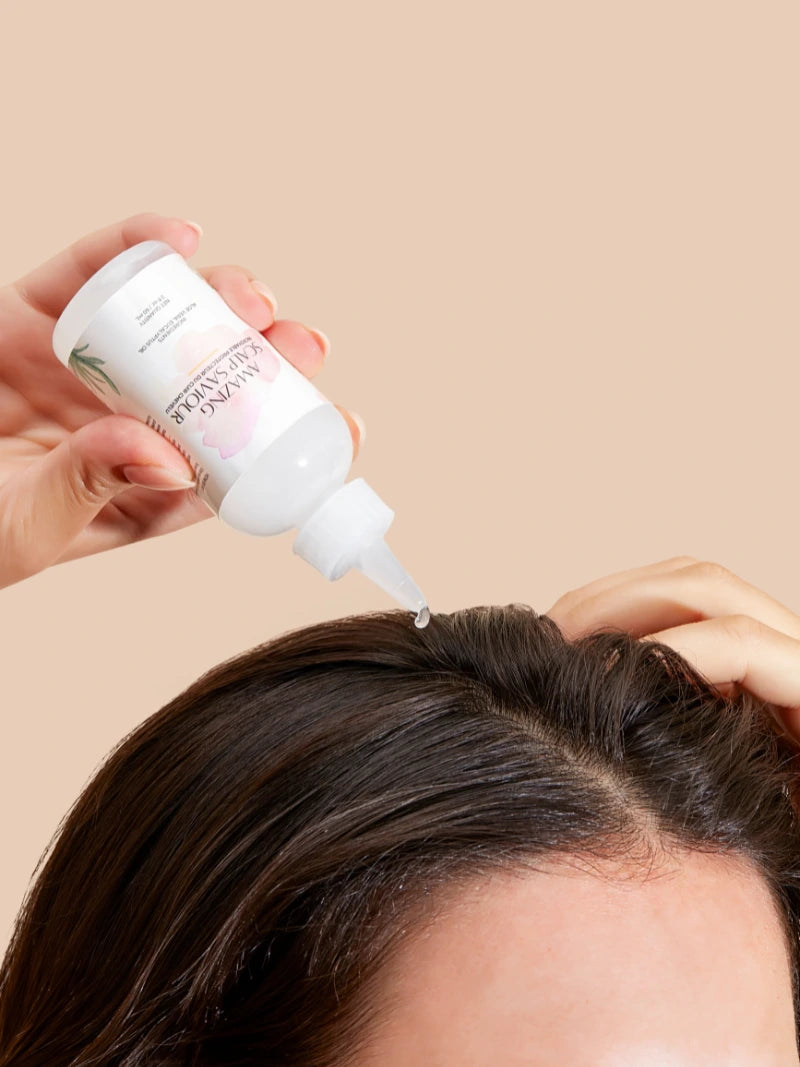 Amazing Scalp Saviour natural scalp treatment bottle with eucalyptus and aloe vera